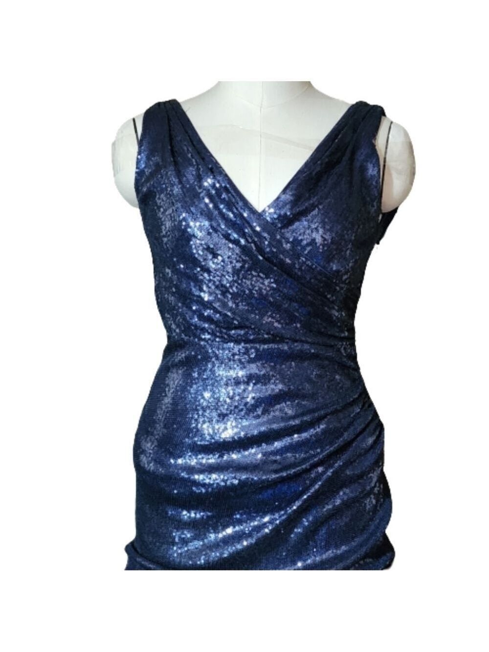 LAURA sleeveless midi sequin dress color blue size 8